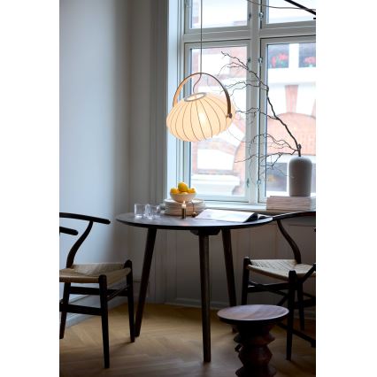 Halo Design 746347 - Висяща лампа на кабел DC 1xE27/40W/230V Ø 40 см бяла/дъб