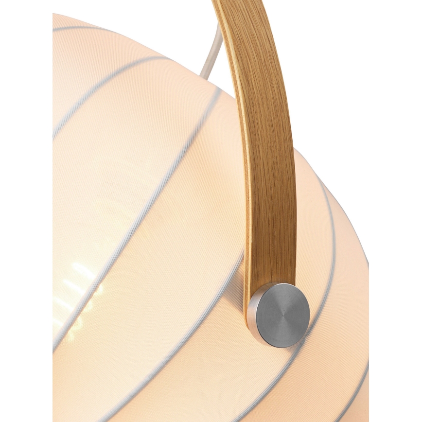 Halo Design 746347 - Висяща лампа на кабел DC 1xE27/40W/230V Ø 40 см бяла/дъб