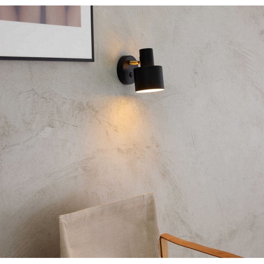 Halo Design 746880 - Стенно спот осветително тяло VOGUE 1xE27/40W/230V черно/месинг