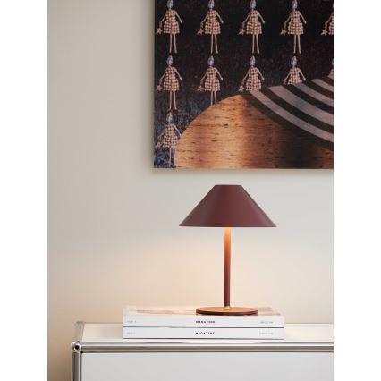 Halo Design 800834 - LED димируема външна акумулаторна настолна лампа HYGGE LED/3W/4000 mAh IP54 бордо