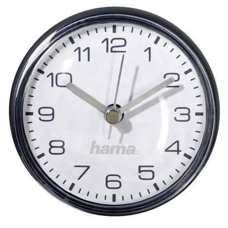 Hama - Часовник за баня с вендуза 1xAAA IPX4 черен