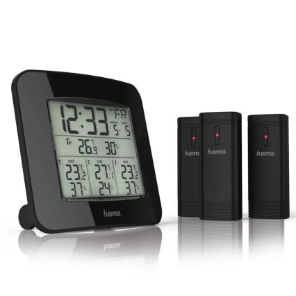 Hama - Метеорологична станция с LCD дисплей и будилник 3xAAA + 3бр. сензора 2xAA