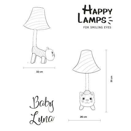 Happy Lamps - LED Детска настолна лампа BABY LUNA LED/5,4W/230V котка