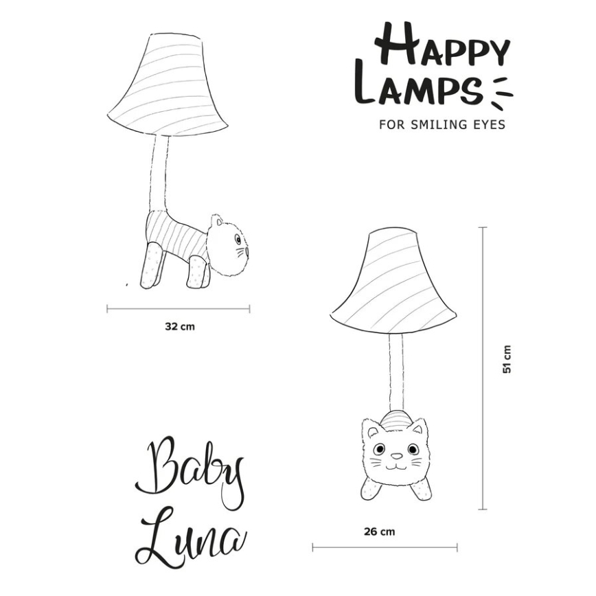 Happy Lamps - LED Детска настолна лампа BABY LUNA LED/5,4W/230V котка