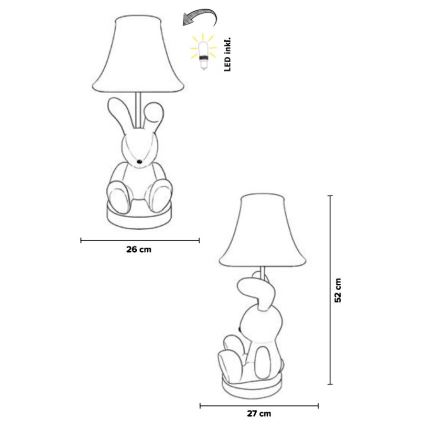 Happy Lamps - LED Детска настолна лампа BENNY LED/5,4W/230V заек