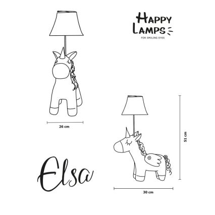 Happy Lamps - LED Детска настолна лампа ELSA LED/5,4W/230V еднорог