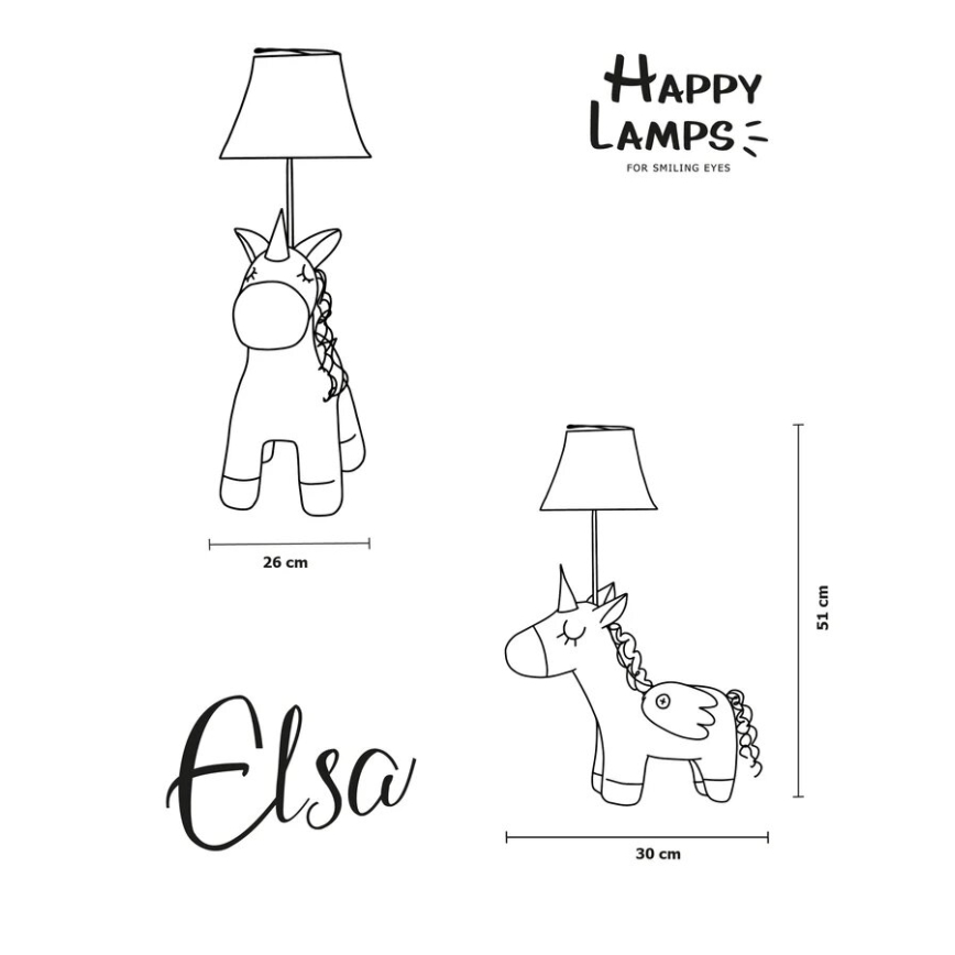 Happy Lamps - LED Детска настолна лампа ELSA LED/5,4W/230V еднорог