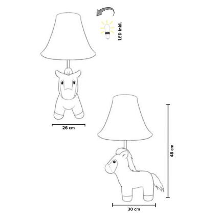 Happy Lamps - LED Детска настолна лампа ELVIS LED/5,4W/230V кон