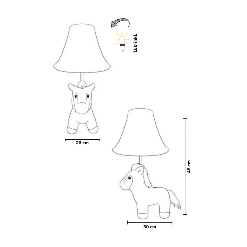 Happy Lamps - LED Детска настолна лампа ELVIS LED/5,4W/230V кон
