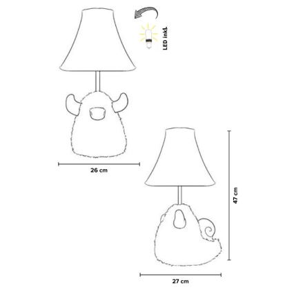 Happy Lamps - LED Детска настолна лампа HUGO LED/5,4W/230V бик