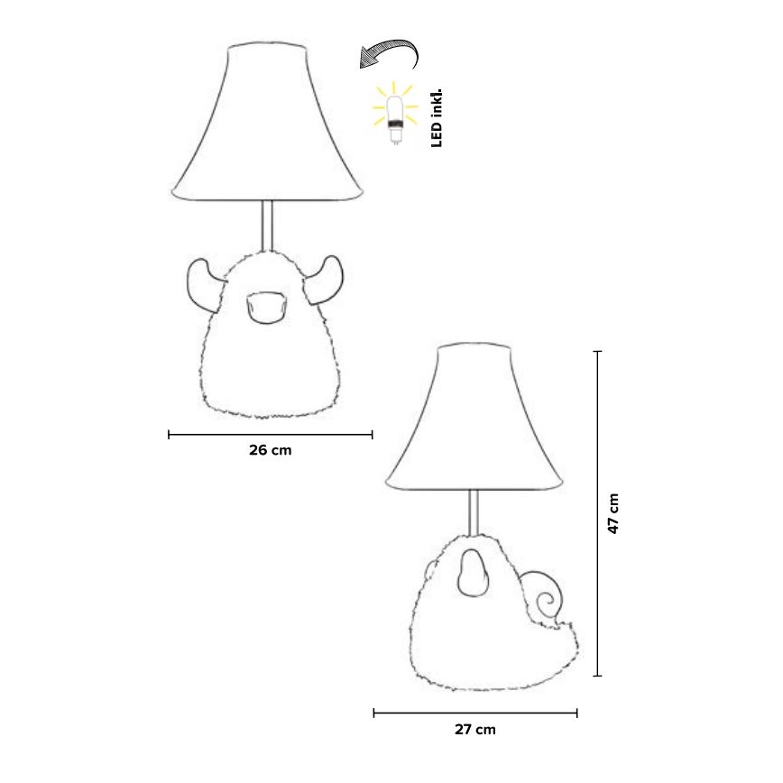 Happy Lamps - LED Детска настолна лампа HUGO LED/5,4W/230V бик