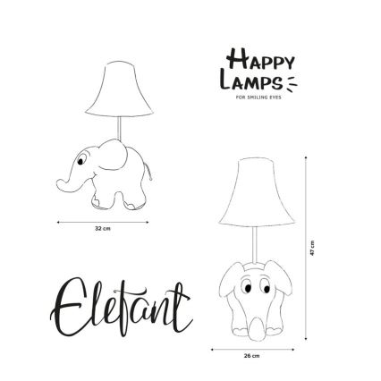 Happy Lamps - LED Детска настолна лампа СЛОН LED/5,4W/230V слон