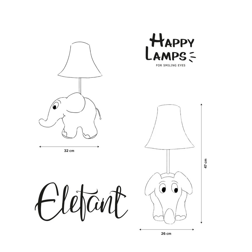 Happy Lamps - LED Детска настолна лампа СЛОН LED/5,4W/230V слон