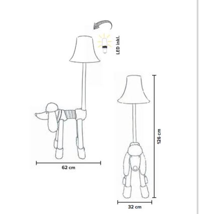 Happy Lamps - LED Детски лампион BELLO LED/5,4W/230V пудел