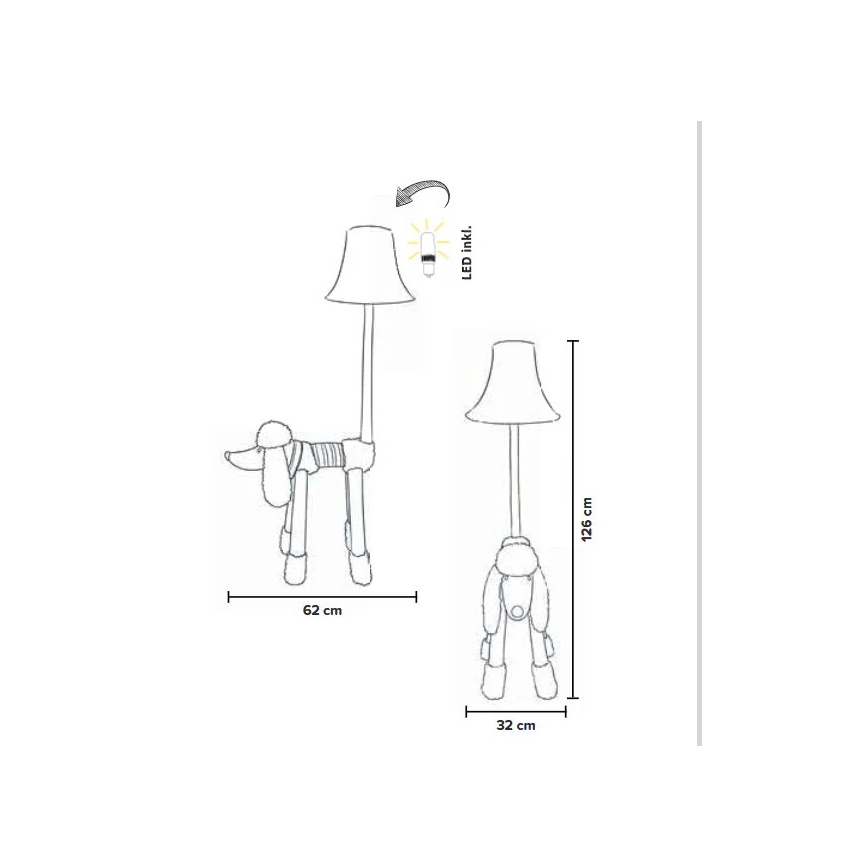 Happy Lamps - LED Детски лампион BELLO LED/5,4W/230V пудел