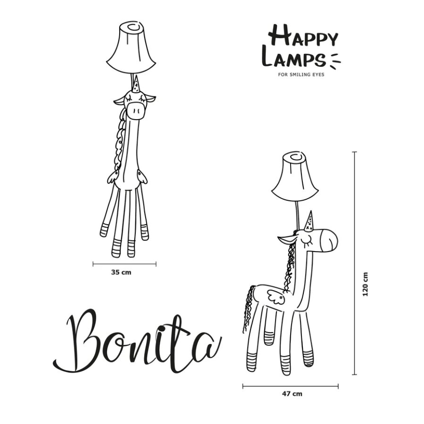 Happy Lamps - LED Детски лампион BONITA LED/5,4W/230V еднорог