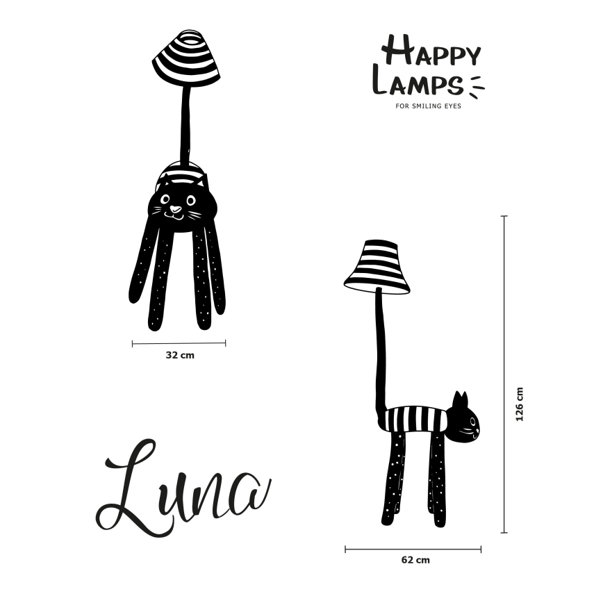 Happy Lamps - LED Детски лампион LUNA LED/5,4W/230V котка