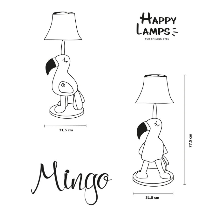 Happy Lamps - LED Детски лампион MINGO LED/5,4W/230V фламинго