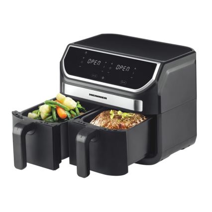 Heinner HAF-KDB1700BK - Двукамерна въздушна фритюрница 8,5 л 1700 W/230 V черна