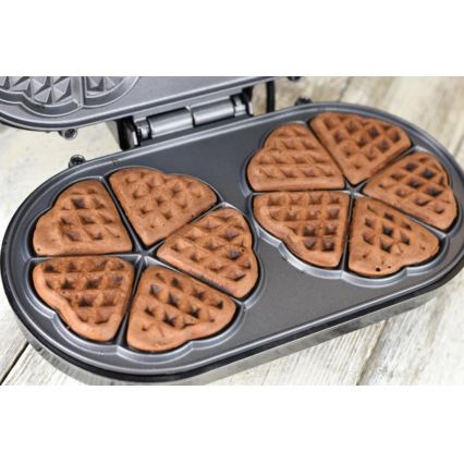 Heinner HWF-1000CR - Вафлена машина 1000W/230V черна/розово-златна