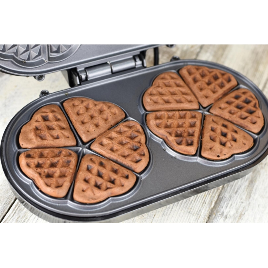 Heinner HWF-1000CR - Вафлена машина 1000W/230V черна/розово-златна