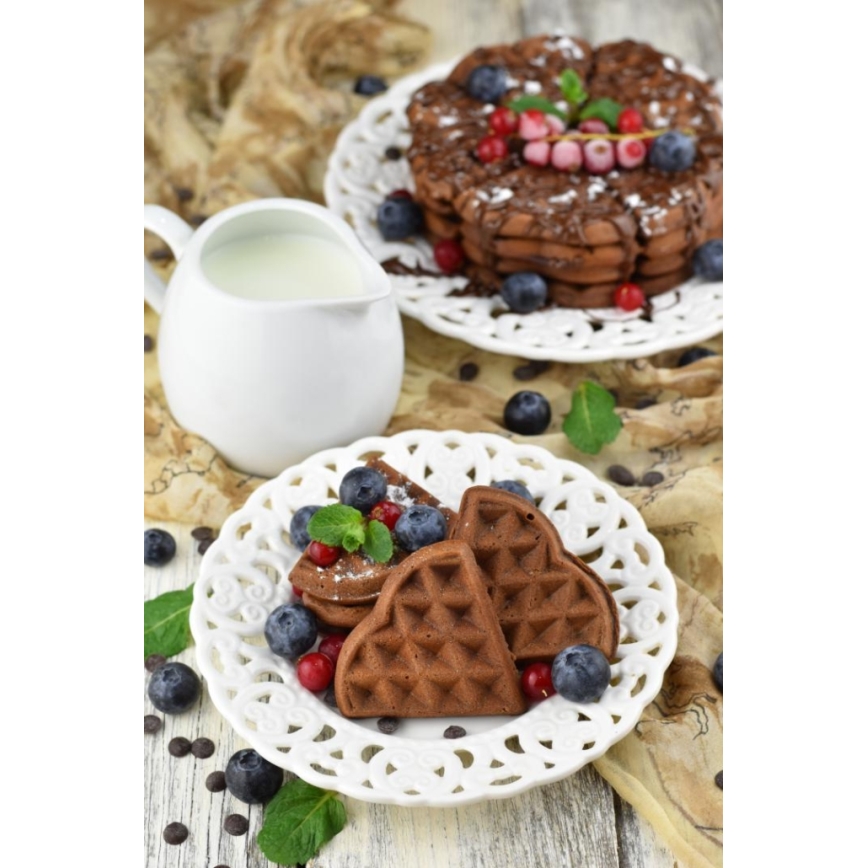 Heinner HWF-1000CR - Вафлена машина 1000W/230V черна/розово-златна