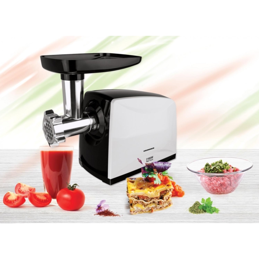 Heinner MG-2100BKWH - Месомелачка 2100W/230V черна/бяла