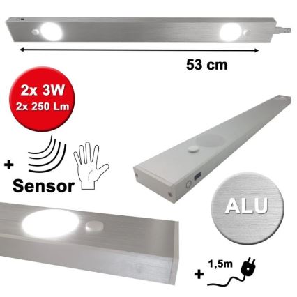 HiLite - LED осветително тяло за подложка с сензор BERN 2xLED/3W/230V 4000K
