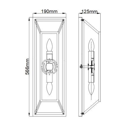Hinkley - Аплик FU LIGHTON 2xE14/60W/230V кафяв/черен