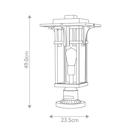 Hinkley - Екстериорна лампа MANHATTAN 1xE27/100W/230V IP44 черна