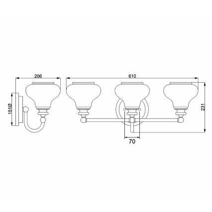 Hinkley - LED Аплик за баня AINSLEY 3xG9/3W/230V IP44