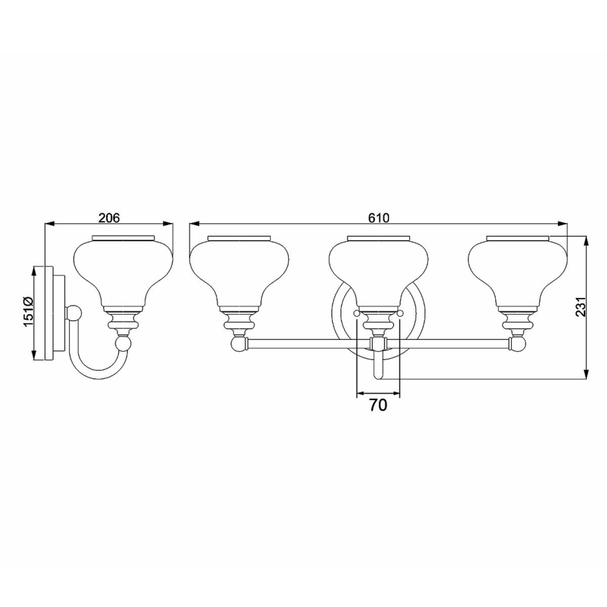 Hinkley - LED Аплик за баня AINSLEY 3xG9/3W/230V IP44