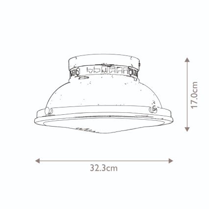 Hinkley - Плафон AMELIA 2xE27/40W/230V черен/месинг