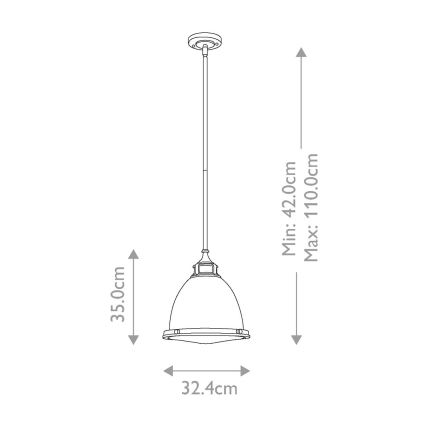 Hinkley - Висящ полилей AMELIA 1xE27/60W/230V бронзов