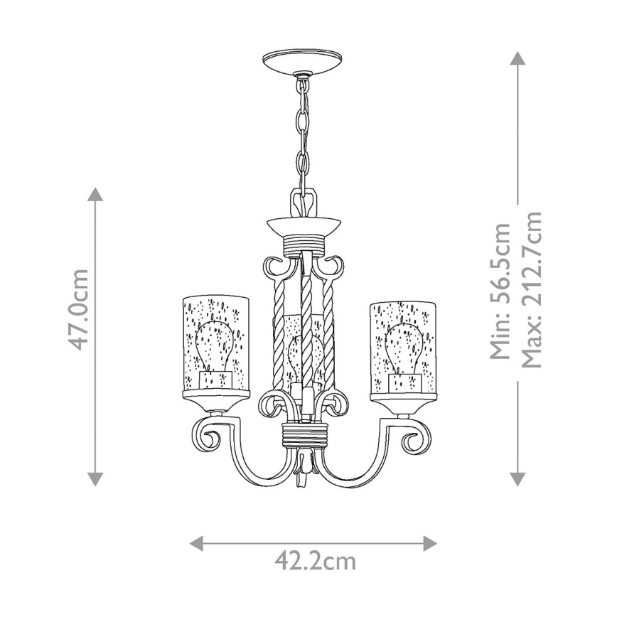 Hinkley - Пендел CASA 3xE27/60W/230V
