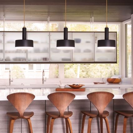 Hinkley - Полилей на прът CEDRIC 2xE27/60W/230V Ø 33 cm златисто/черно