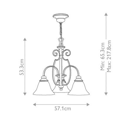 Hinkley - Пендел CELLO 3xE27/60W/230V