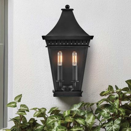 Hinkley - Екстериорен аплик CHAPEL HILL 2xE14/40W/230V IP44 черен