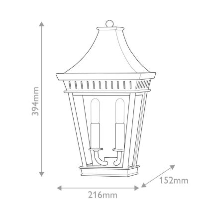 Hinkley - Екстериорен аплик CHAPEL HILL 2xE14/40W/230V IP44 черен