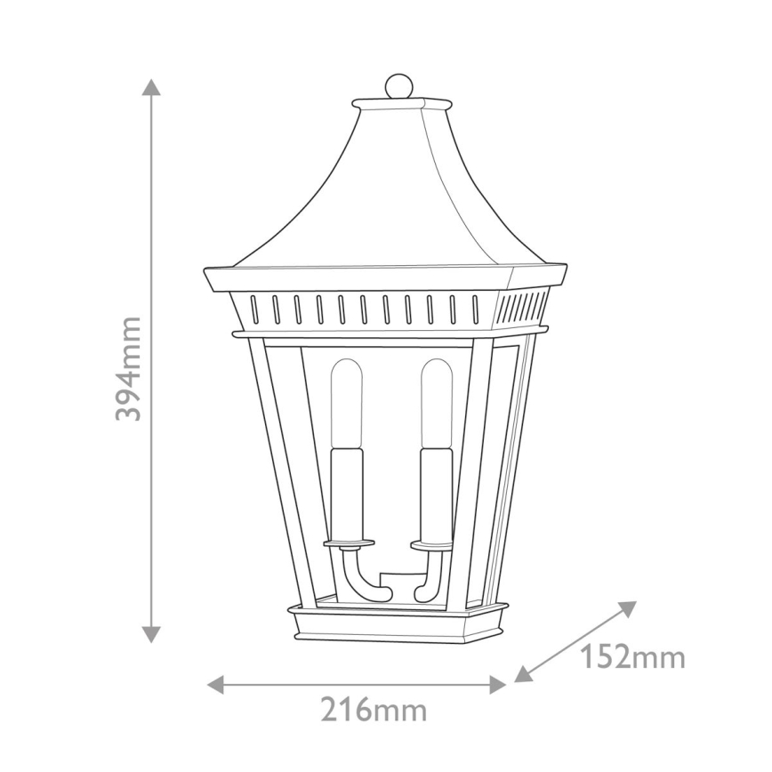 Hinkley - Екстериорен аплик CHAPEL HILL 2xE14/40W/230V IP44 черен