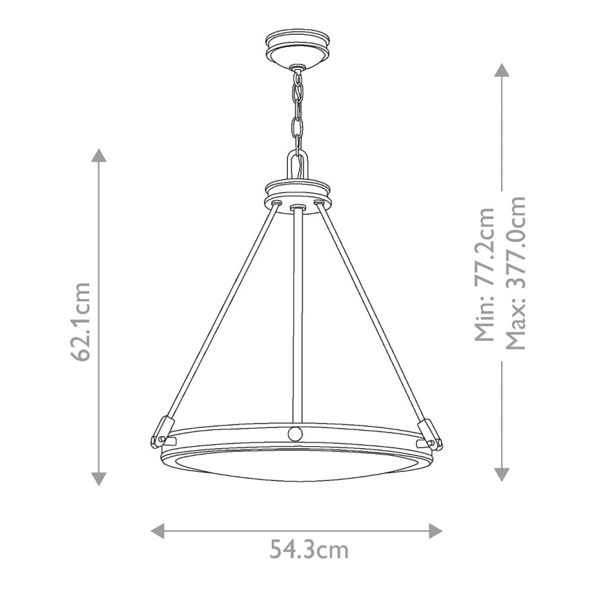Hinkley - Полилей на верига COLLIER 4xE14/40W/230V диам. 54,3 см, черен