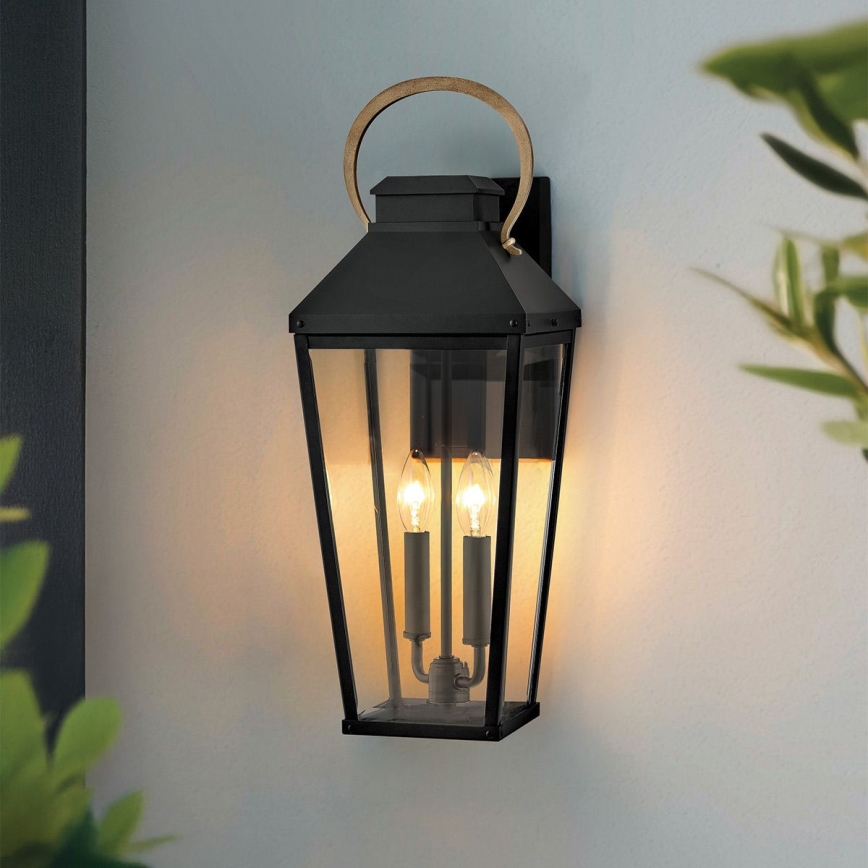 Hinkley - Външна стенна лампа DAWSON L 2xE14/40W/230V IP44 черна