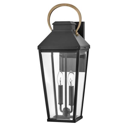 Hinkley - Външна стенна лампа DAWSON L 2xE14/40W/230V IP44 черна