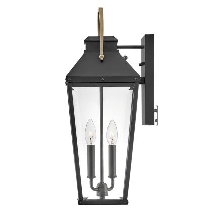 Hinkley - Външна стенна лампа DAWSON L 2xE14/40W/230V IP44 черна