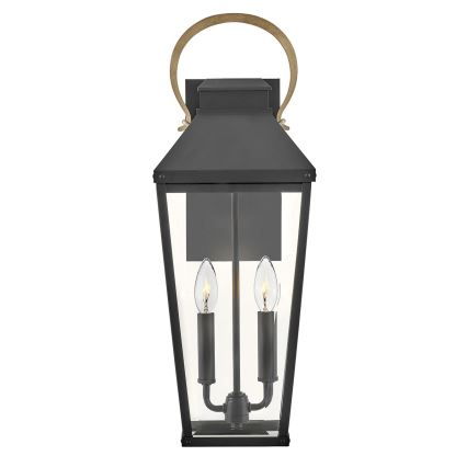 Hinkley - Външна стенна лампа DAWSON L 2xE14/40W/230V IP44 черна
