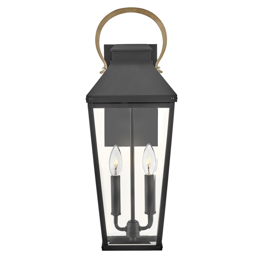 Hinkley - Външна стенна лампа DAWSON L 2xE14/40W/230V IP44 черна