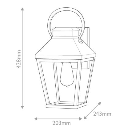 Hinkley - Външно стенно осветително тяло DAWSON M 1xE27/60W/230V IP44 черно