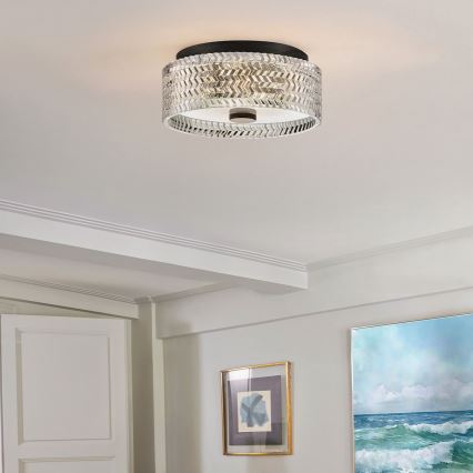 Hinkley - Плафон ELLE 2xE27/60W/230V Ø 30,5 cm черен