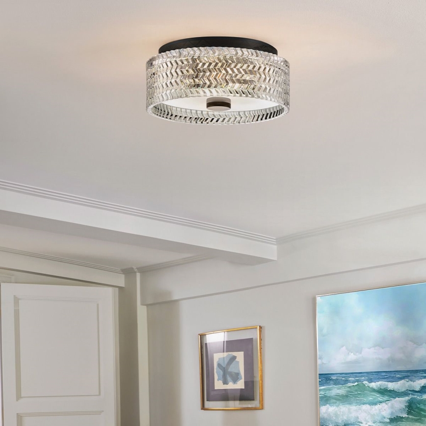 Hinkley - Плафон ELLE 2xE27/60W/230V Ø 30,5 cm черен