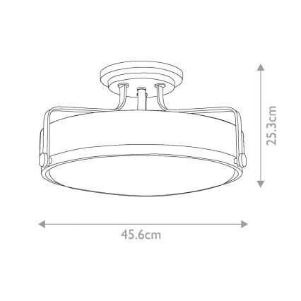 Hinkley - Плафон-полилей HARPER 3xE27/60W/230V, Ø 45,6 см, лъскав хром